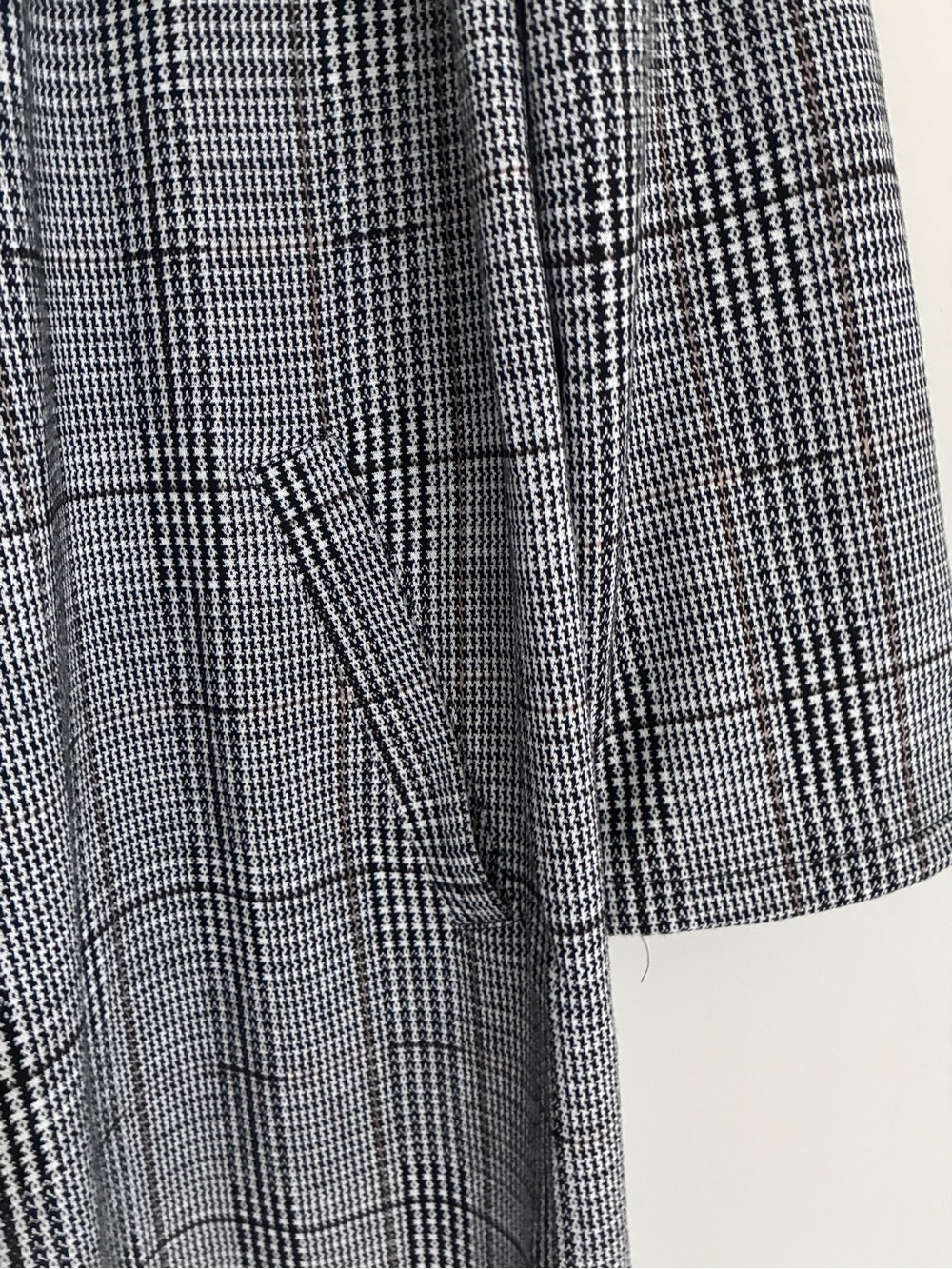 MELLODAY Black Gray Houndstooth Preppy Plaid Open-Front Blazer Duster Sz L - Picture 5 of 9